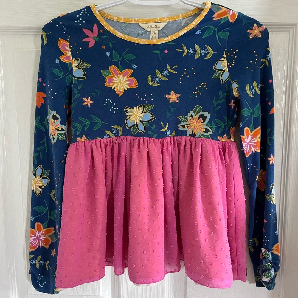 Matilda Jane Floral Long Sleeve Top - Blue and Pink